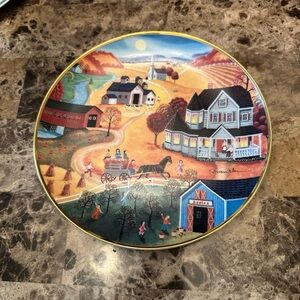 American Folk Art Country Harvest By Steven Klein Limited Edition Plate F4330